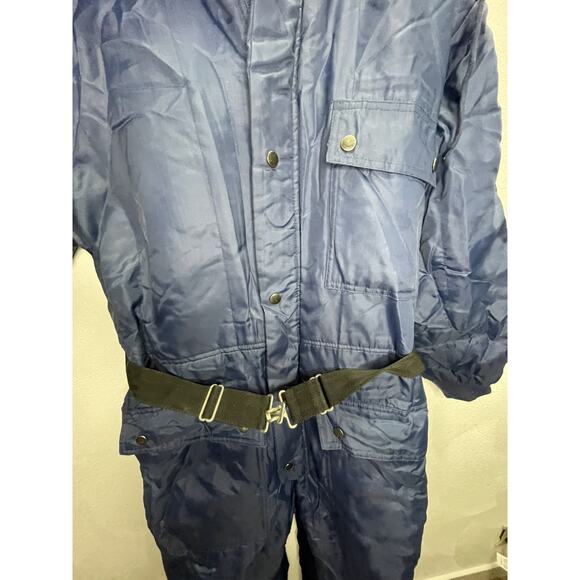 Vintage Men's Size Small Midwest Trader's Snowsuit Coveralls With Hood Navy - Picture 5 of 10
